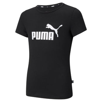 T-shirt nera da bambina con logo sul petto Puma Essentials Youth, Brand, SKU a752000039, Immagine 0